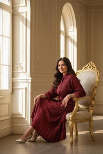 تنوره وبلوزة تويد خفيف أحمر