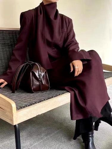 Long coat with scarf