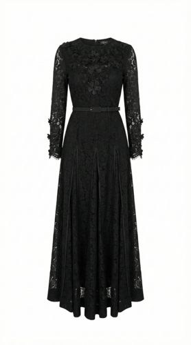 فستان دانتيل مع ورود