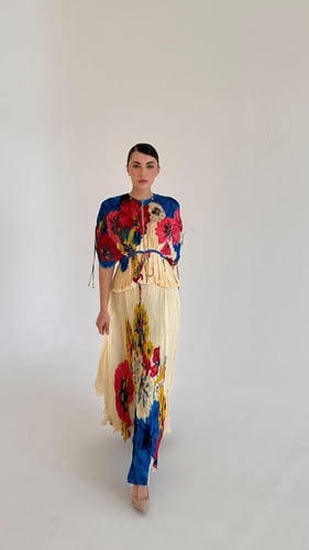 Chiffon Printed Floral Monica Long Skirt and blous...