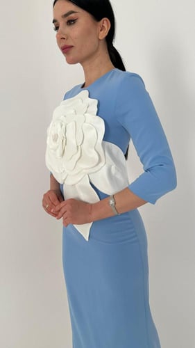 One flower Baby blue Dress