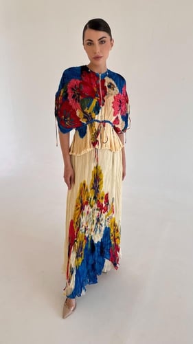 Chiffon Printed Floral Monica Long Skirt and blous...