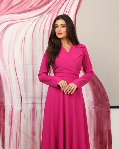 Fuchsia Crepe Dress