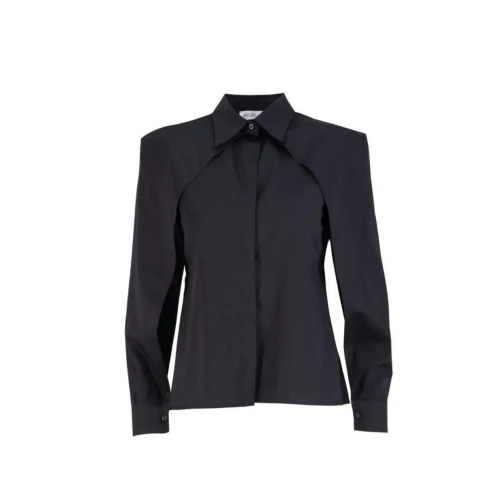 Black shirt Sleeves open