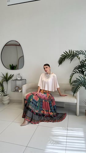 Celina Tiered Maxi Skirt تنورة