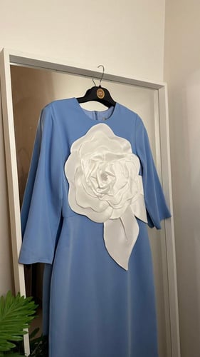 One flower Baby blue Dress