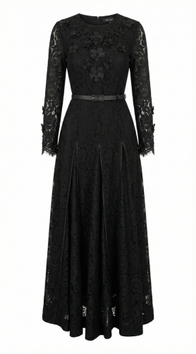 فستان دانتيل مع ورود