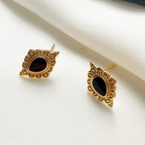 حلق أنيق من الفضة الاسترليني عيار 925 المطلية بالذ...