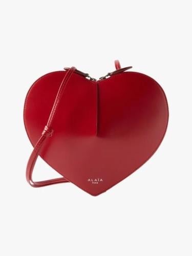 ALAIA Lux Calfskin Le Coeur Bag Lacquer Red