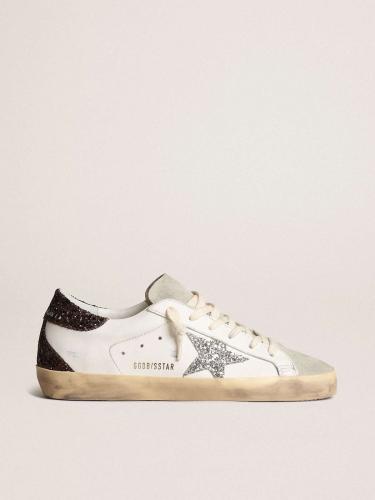 Women's Super-Star with silver star and brown glit...