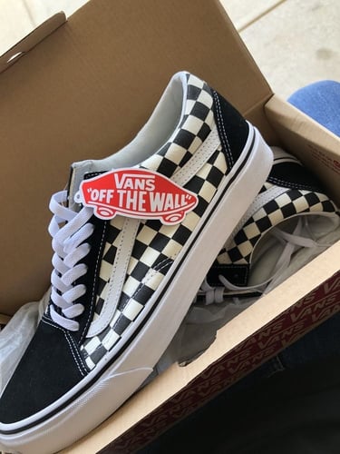 VANS Checkerboard Old Skool Platform Womens Shoes