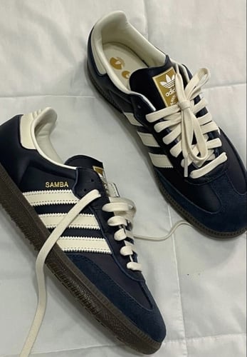 Navy blue adidas samba