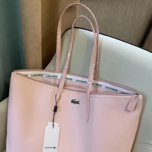 lacoste baby pink tote bag