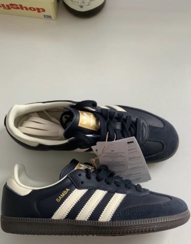 Navy blue adidas samba