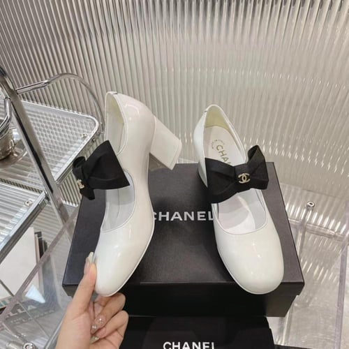 Chanel heels mary jane white