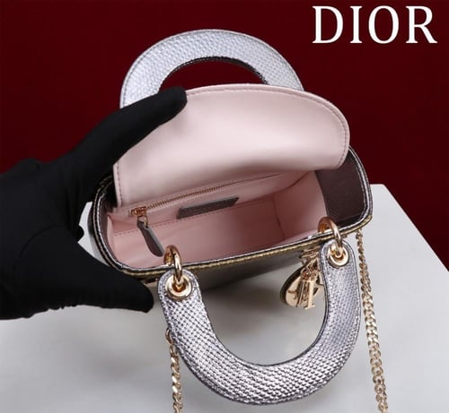Lady Dior Bag Metallic Gold‑Tone Cannage Calfskin