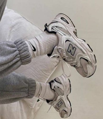 New balance 530’s white silver navy