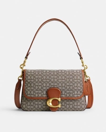 Soft Tabby Shoulder Bag In Micro Signature Jacquar...