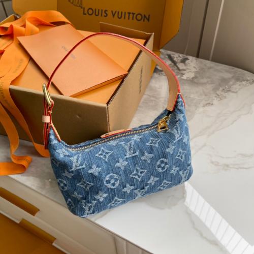 Louis vuitton denim shoulder bag