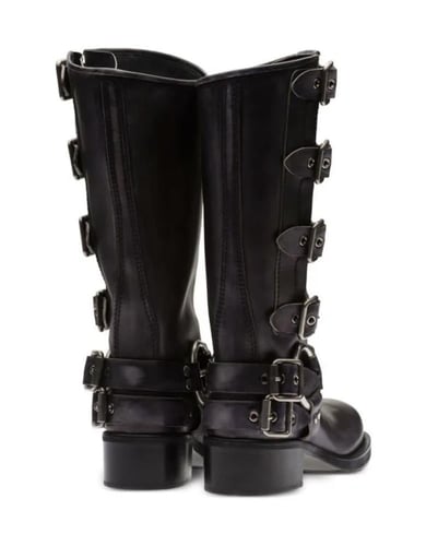MIU MIU buckle-detail leather boots