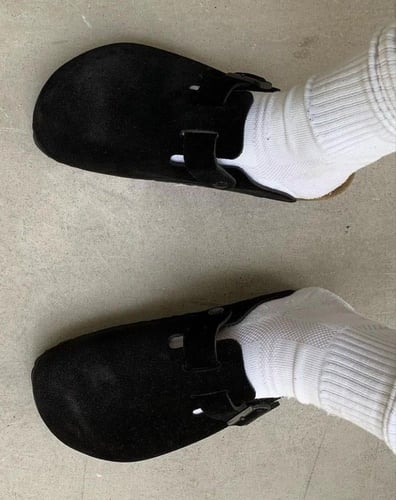 BIRKENSTOCK Boston Suede Clogs - Neutrals