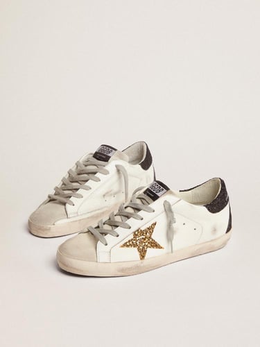 Women's Super-Star with silver star and brown glit...