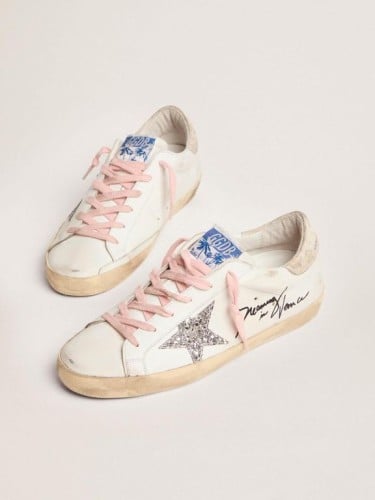 Golden Goose Women's Superstar Glitter Silver pink...