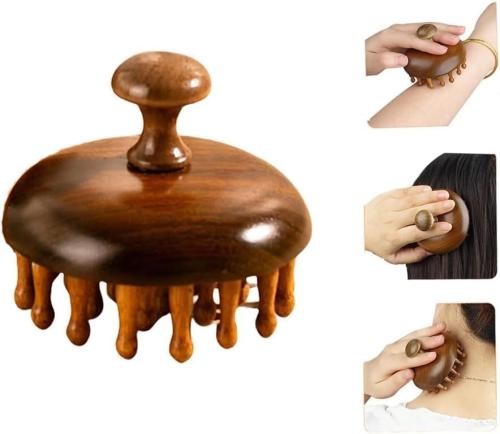 فرشاة شعر خشبية امشاط من خشب الكرز الطبيعي، مضادة...