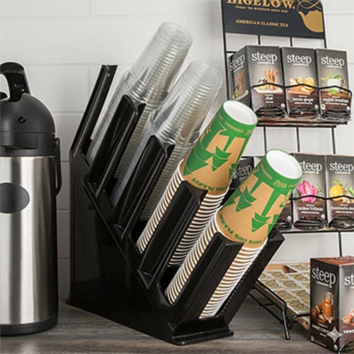 حامل اكواب ورق بلاستك اسود 4 خانات