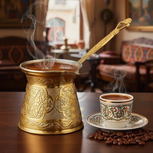 جزوة ركوة كنكة قهوة تركي قاعدة استيل