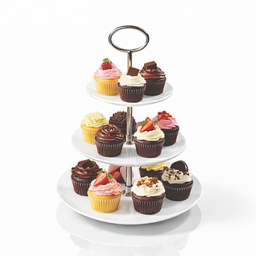 استاند كيك سيراميك 3 ادوار 15 - 20 - 25.5 سم