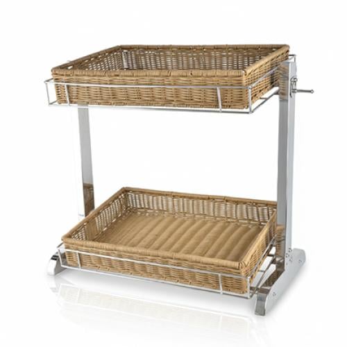 ستاند بوفيه استيل 2 سلال مستطيل