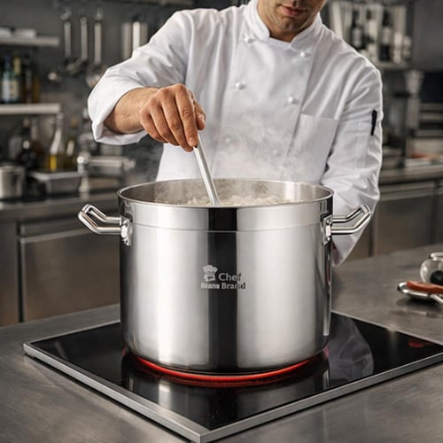 قدر طبخ ستانلس ستيل مع الغطاء