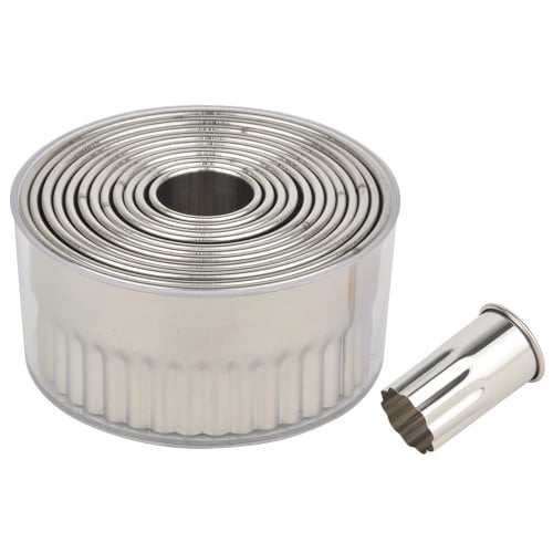 طقم قطاعة عجين استيل دائري مموج 12 قطعة