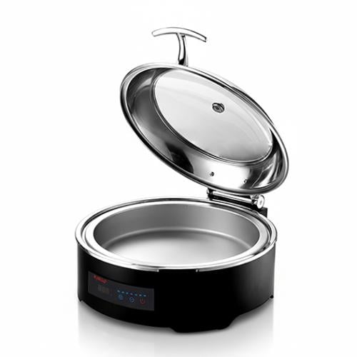 Kingo 38 cm Round Electric Chafing Dish with Hydraulic Lid