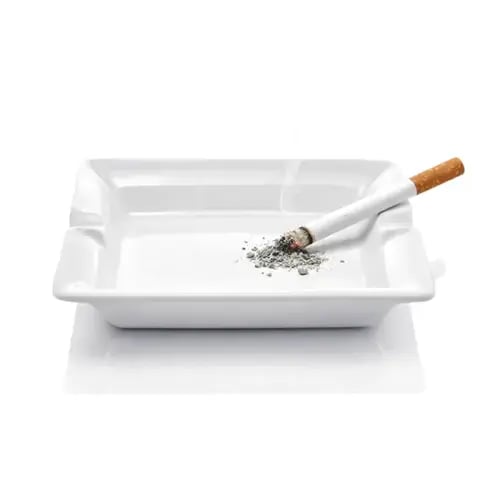 Rectangular ceramic table ashtray 11.4 cm