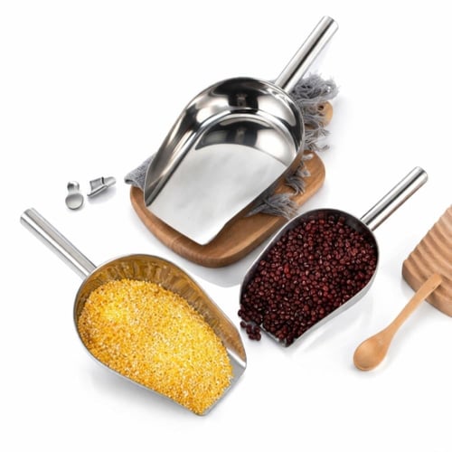 مغرفة دقيق وحبوب ستانلس ستيل كبيرة