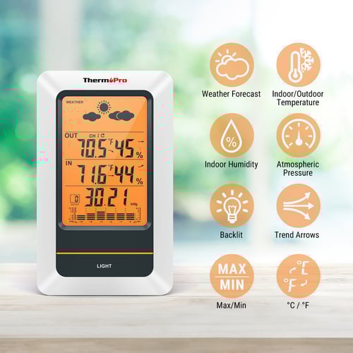 محطة الطقس الرقمية ذات اضاءة خلفية