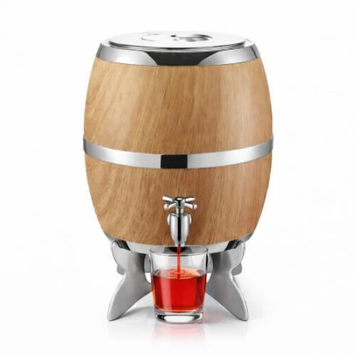 Wood-Style Barrel Beverage Dispenser 8 Liters