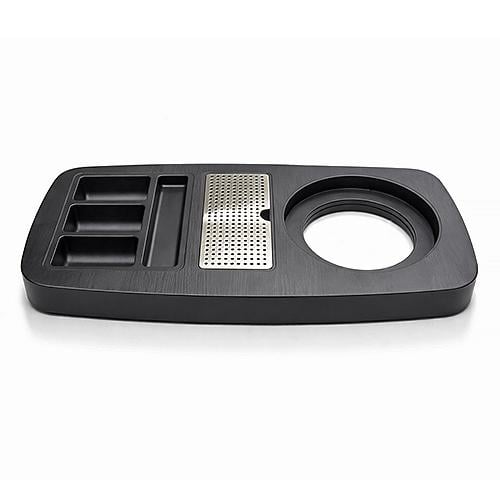 Black Hotel-Style Melamine Serving Tray for Organizing Coffee and Tea