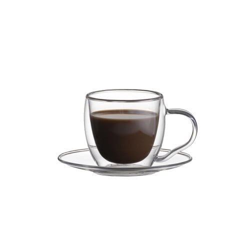 طقم اكواب شاي 6 حبه مع الصحن 90 ملي