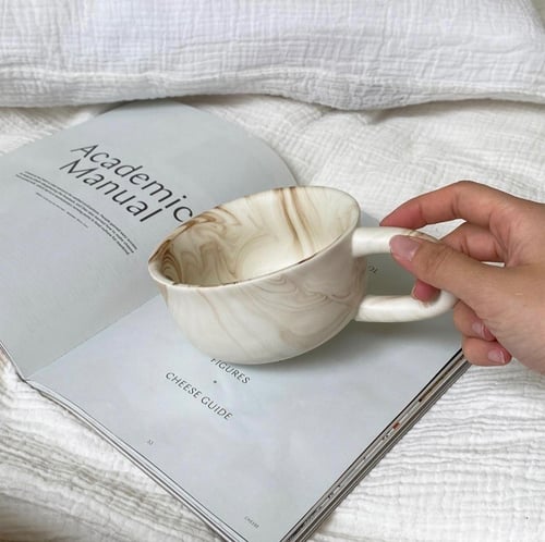 كوب سيراميك بنمط رخامي 250ml