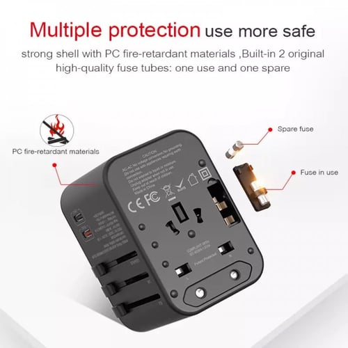 شاحن جداري متعدد المخارج ( الفيش العالمي )