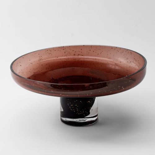 صحن تقديم زجاج باللون الطوبي