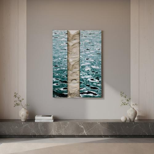 (الموج الساكن) لوحة حائط ثلاثية الأبعاد