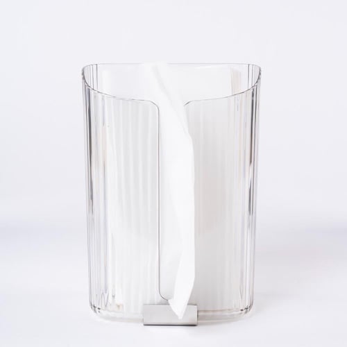 علبة مناديل أكريليك شفاف مخططة