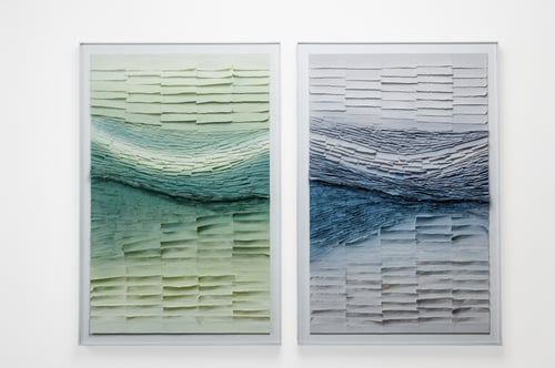 (أفق مموج) لوحة حائط ثلاثية الأبعاد من الورق المقو...