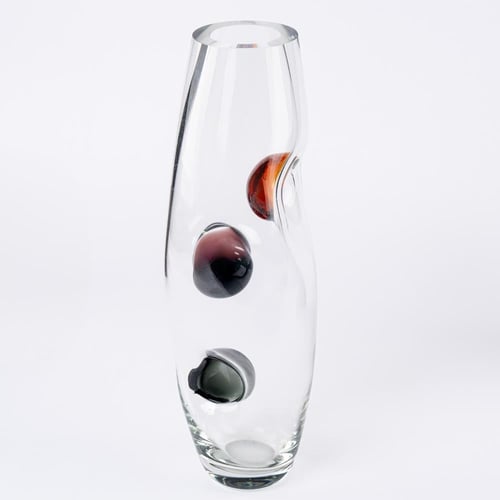 مزهرية\تحفة كريستال بتصميم دوائر ملونة