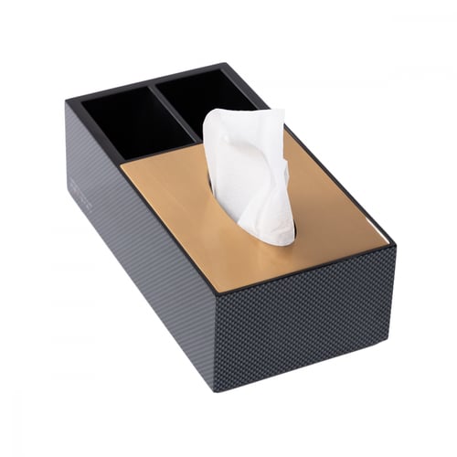 علبة مناديل مع موزع رمادي وستيل