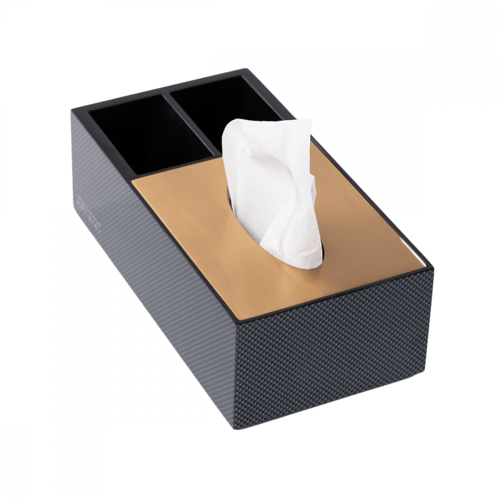 علبة مناديل مع موزع رمادي وستيل